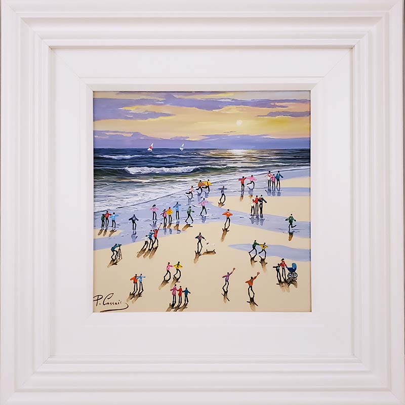 Paola Cassais_framed_original_ID47_sunset_at_the_beach
