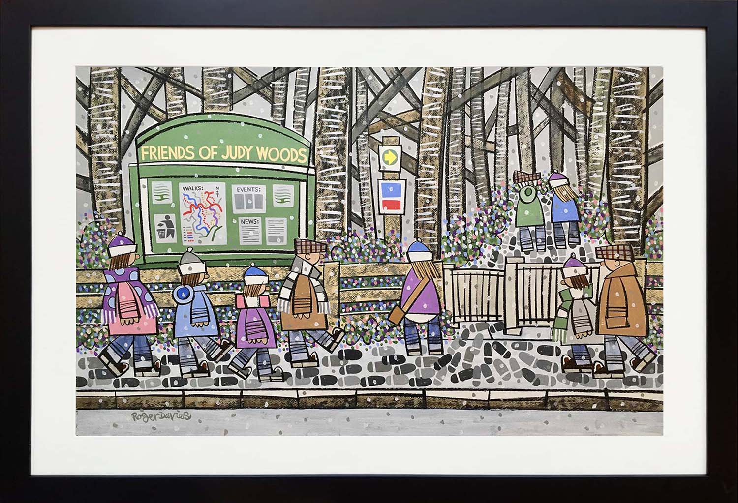 Roger_Davies_Walking_In_A_Winter_Wonderland_To_Judy_Woods_In_Wkye_Near_Bradford_framed_original_RD230