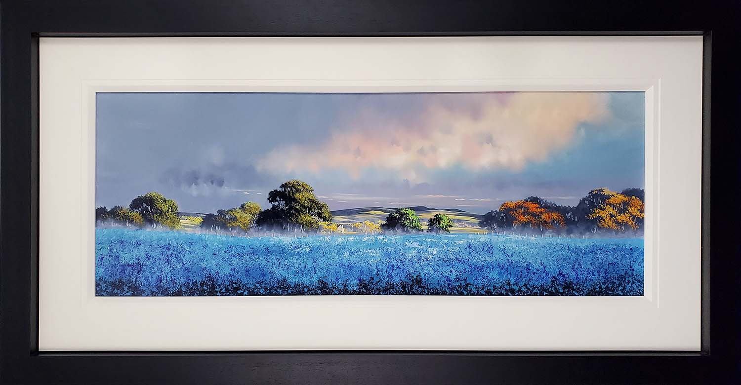 Allan Morgan framed original Blue Landscape ID379