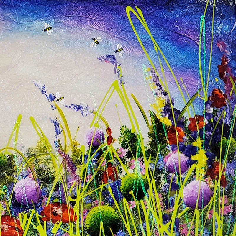 Rozanne Bell Poppies and Bees original detail id403