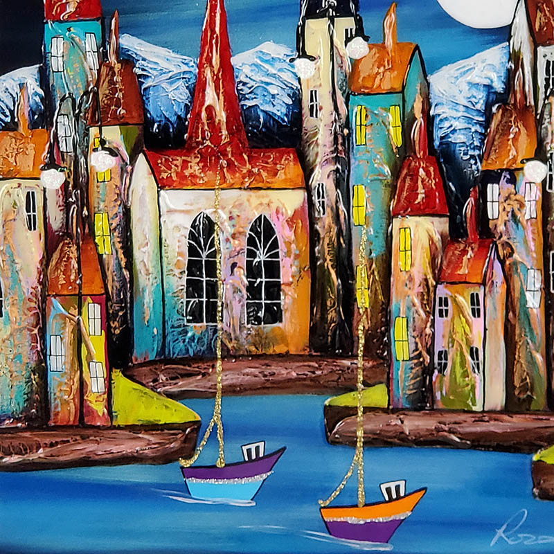 Rozanne Bell original Night Harbour detail id398