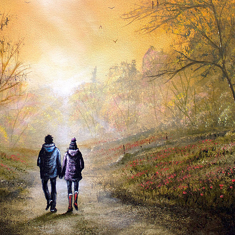 Danny Abrahams framed original Feeling Inner Peace detail Danny Abrahams framed original Feeling Inner Peace detail